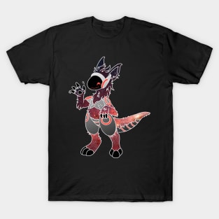 Protogen Fursuit Waving Cosmic Red stars Fursona Furry T-Shirt